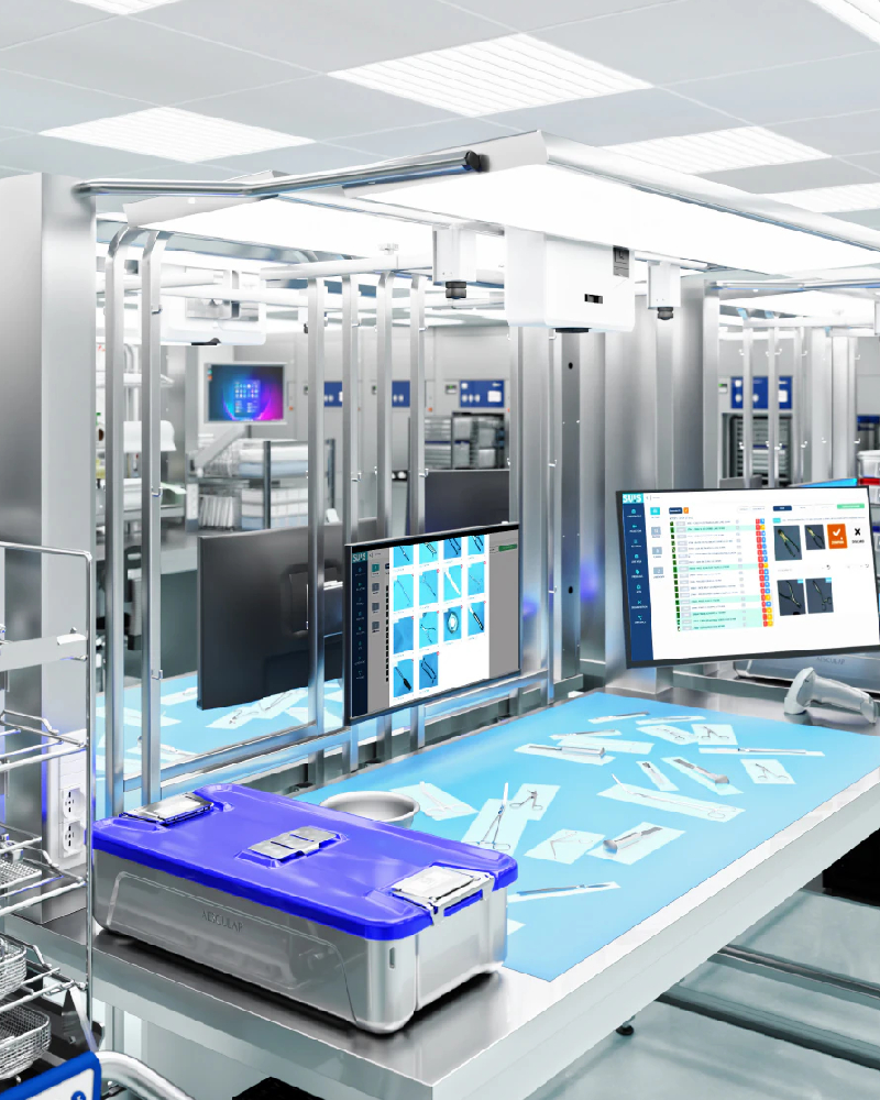 Laboratory with instruments in it